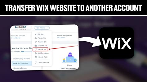 transfer wix site to another account.